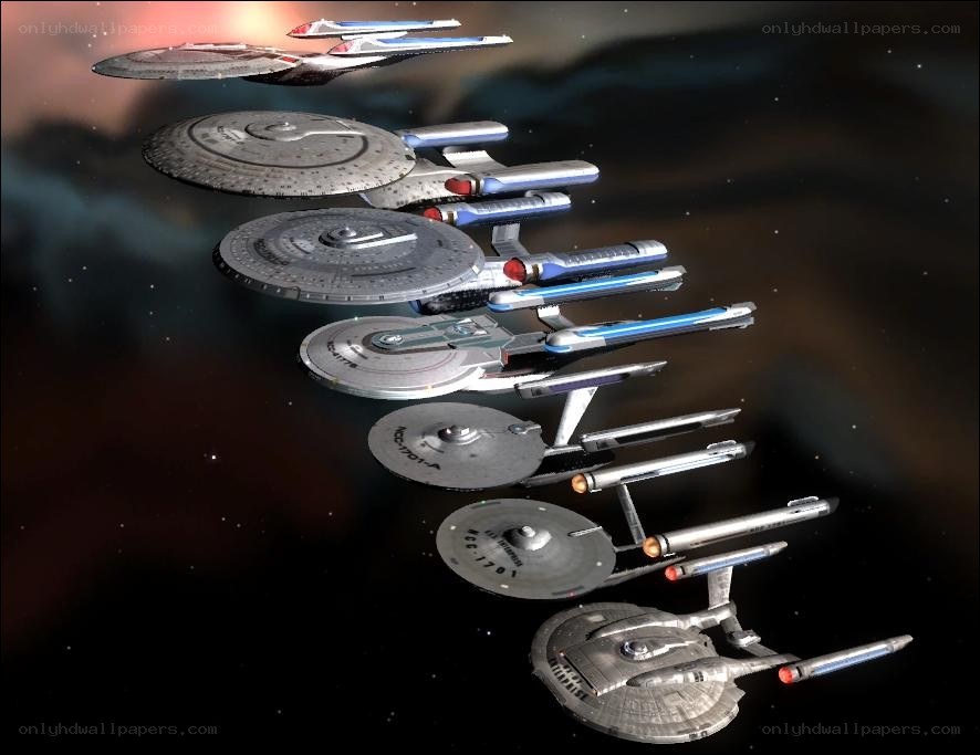 Starfleet starships in formation