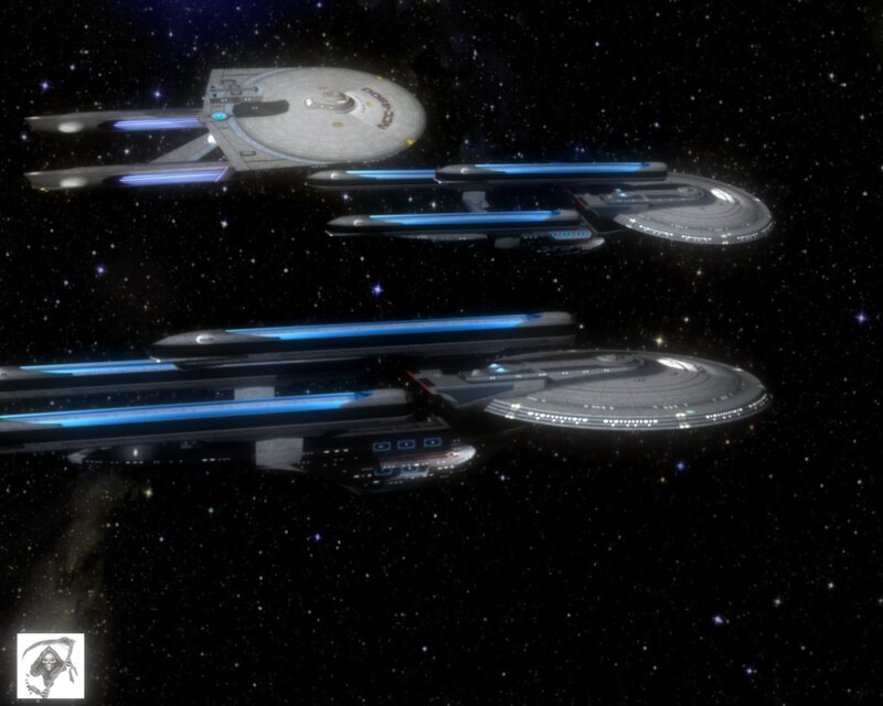 Starfleet vessels in formation