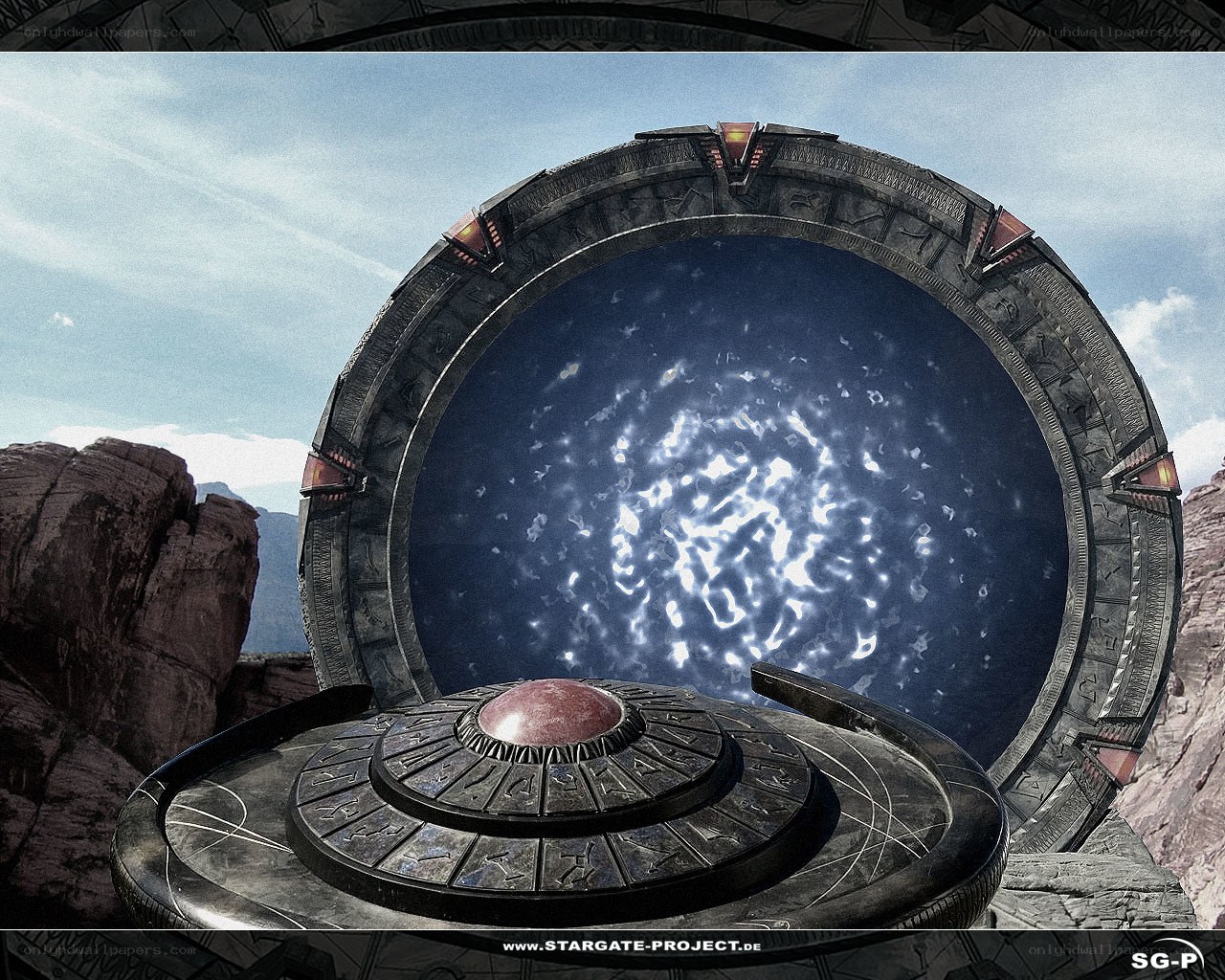 Stargate in a desert landscape