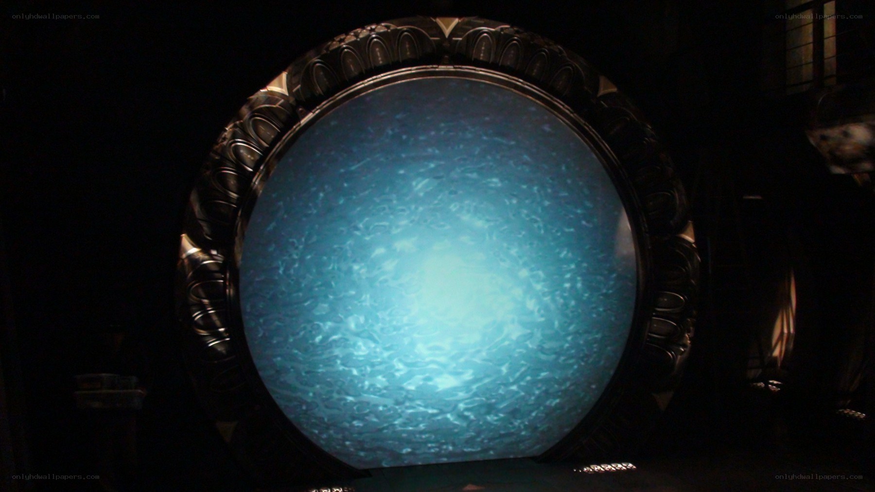 Stargate portal glowing blue