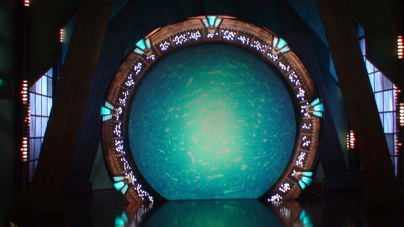 stargate portal in dark room