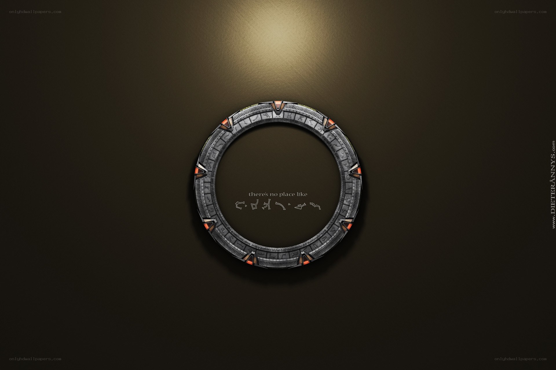 Stargate ring on dark wall