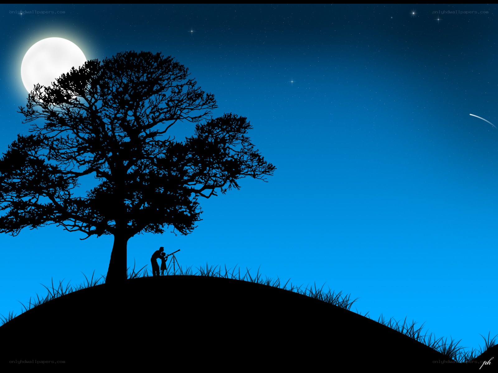 Stargazing under the moon