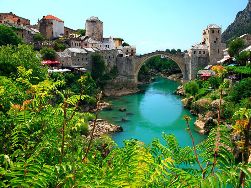 Stari Most Bridge — Blue, Serene, Afternoon, Photograph