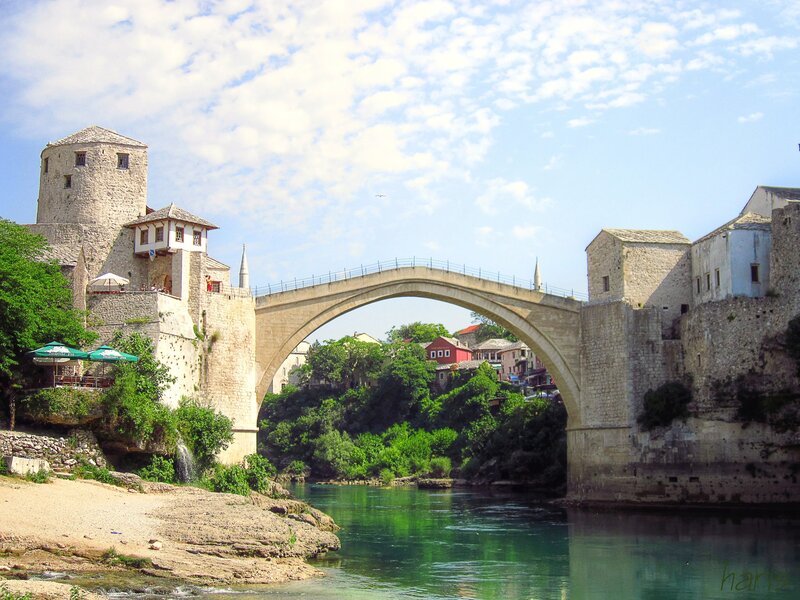 Stari Most Bridge — Green, Serene, Afternoon