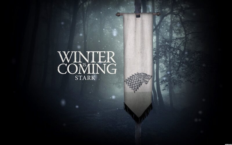Stark Banner in Forest — Black, Dramatic, Somber