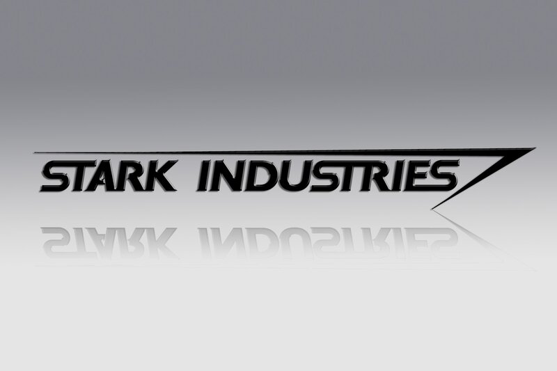 Stark Industries Logo — Black, Minimalist, Digital Art
