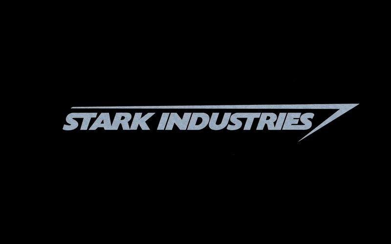Stark Industries Logo — Black, Minimalist, Vector Art, Text