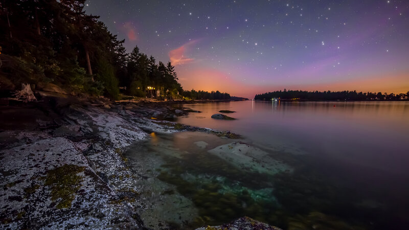 Starlit Coastal Shoreline