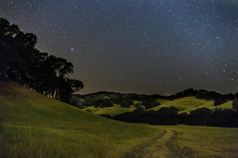 Starlit Hills at Night