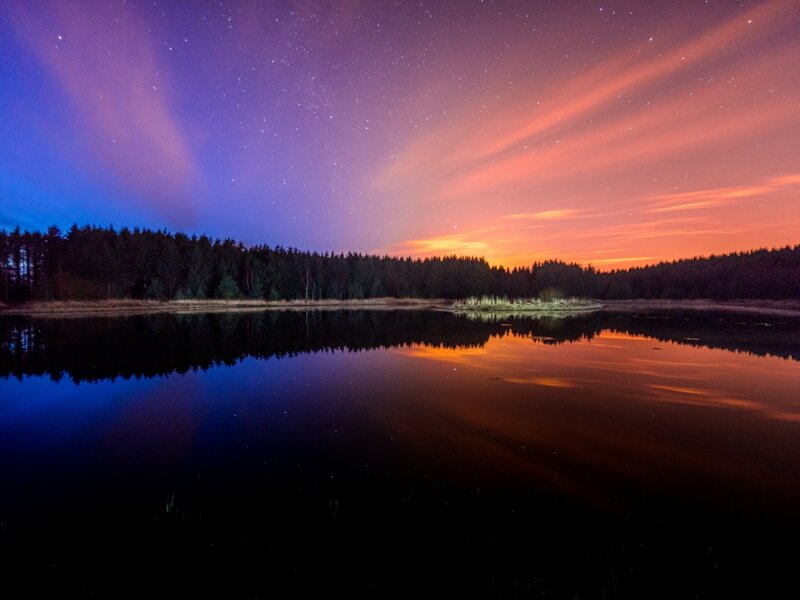 Starlit Lake at Dusk