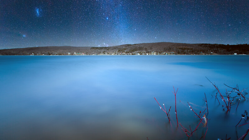 Starlit Lake at Night