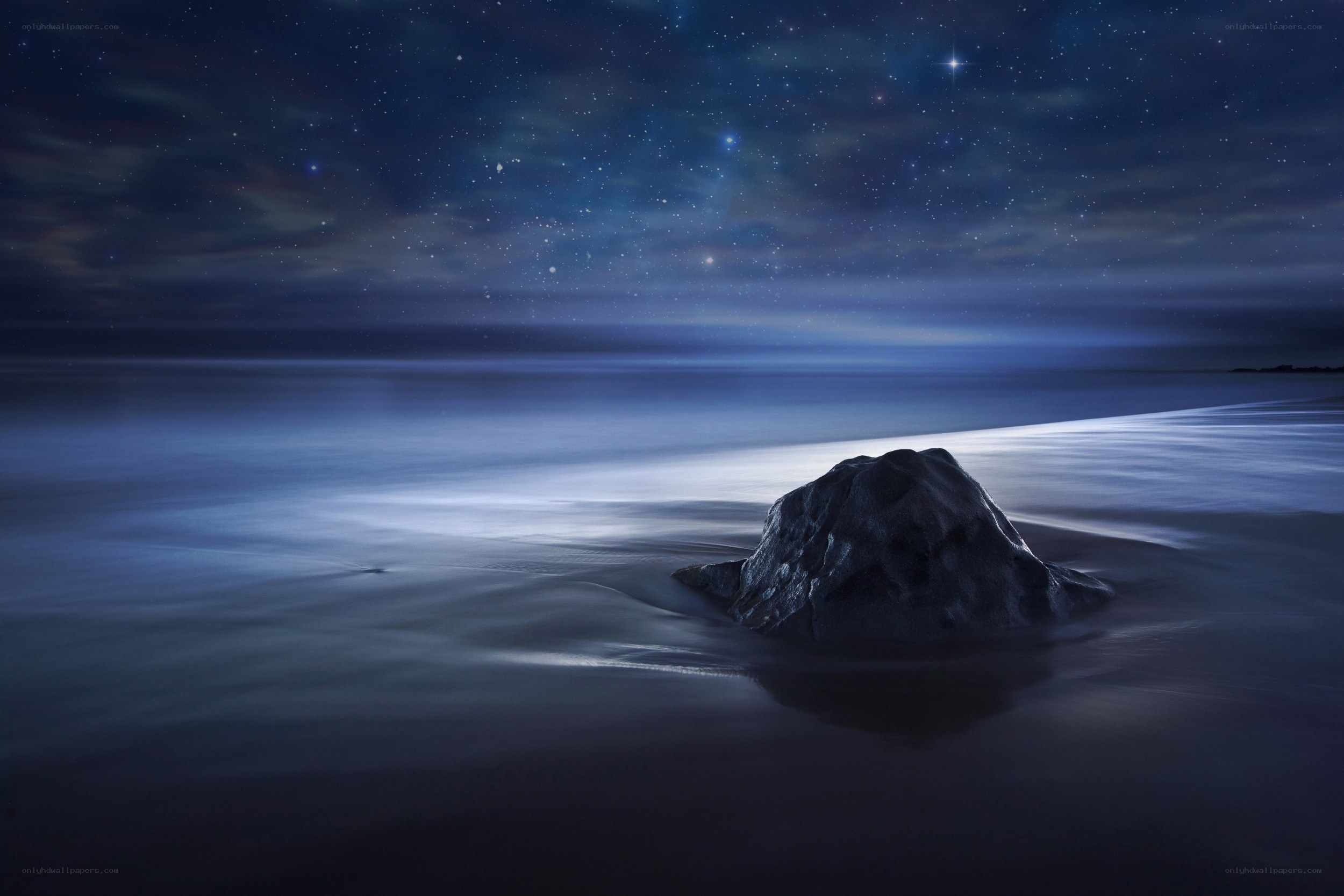 Starry night at the beach