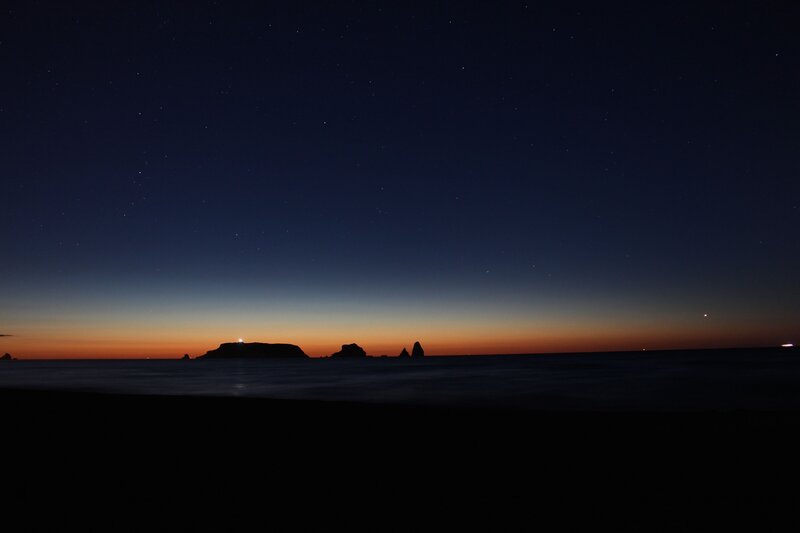 Starry night at the beach