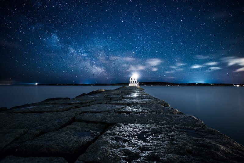 Starry night at the lighthouse