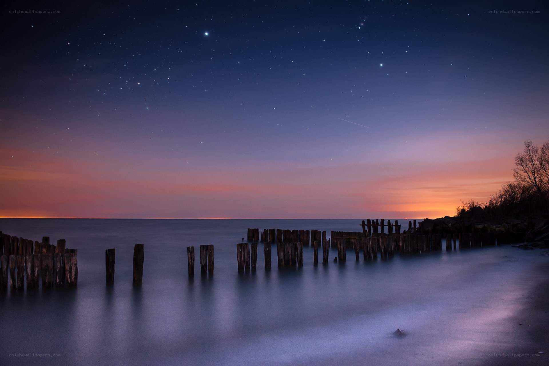 Starry night at the pier