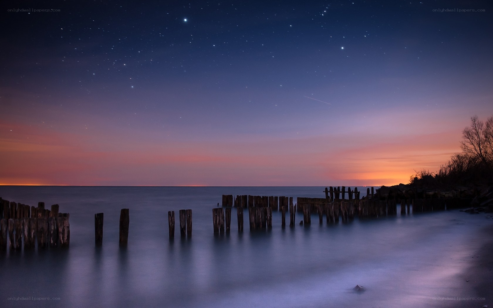 Starry night at the pier