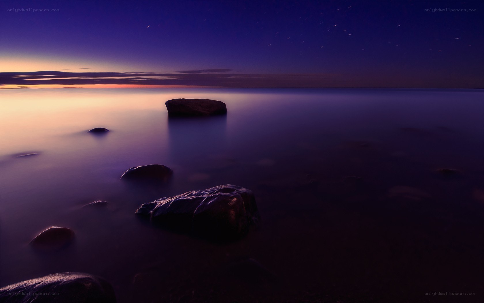 Starry night at the sea