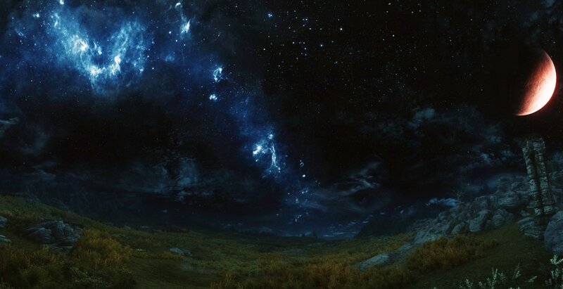 Starry night on alien planet