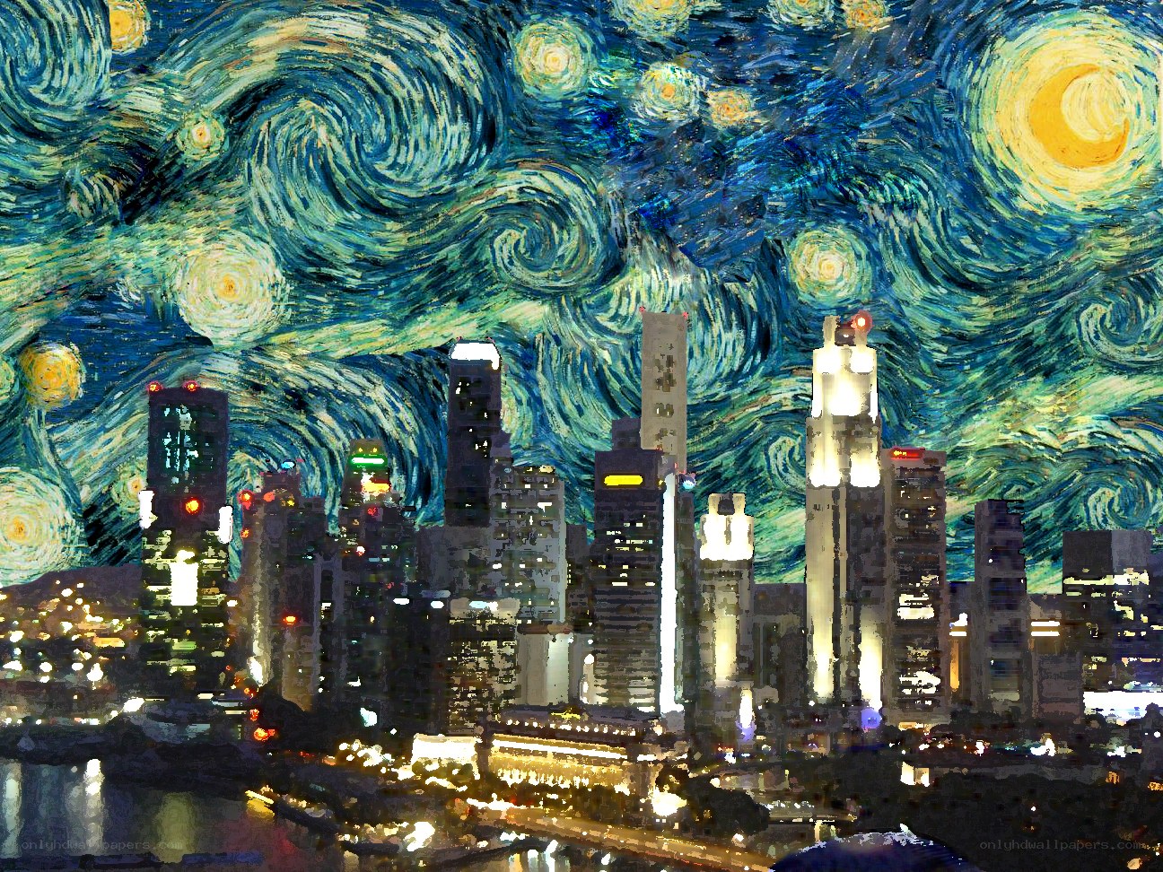 Starry Night over a city