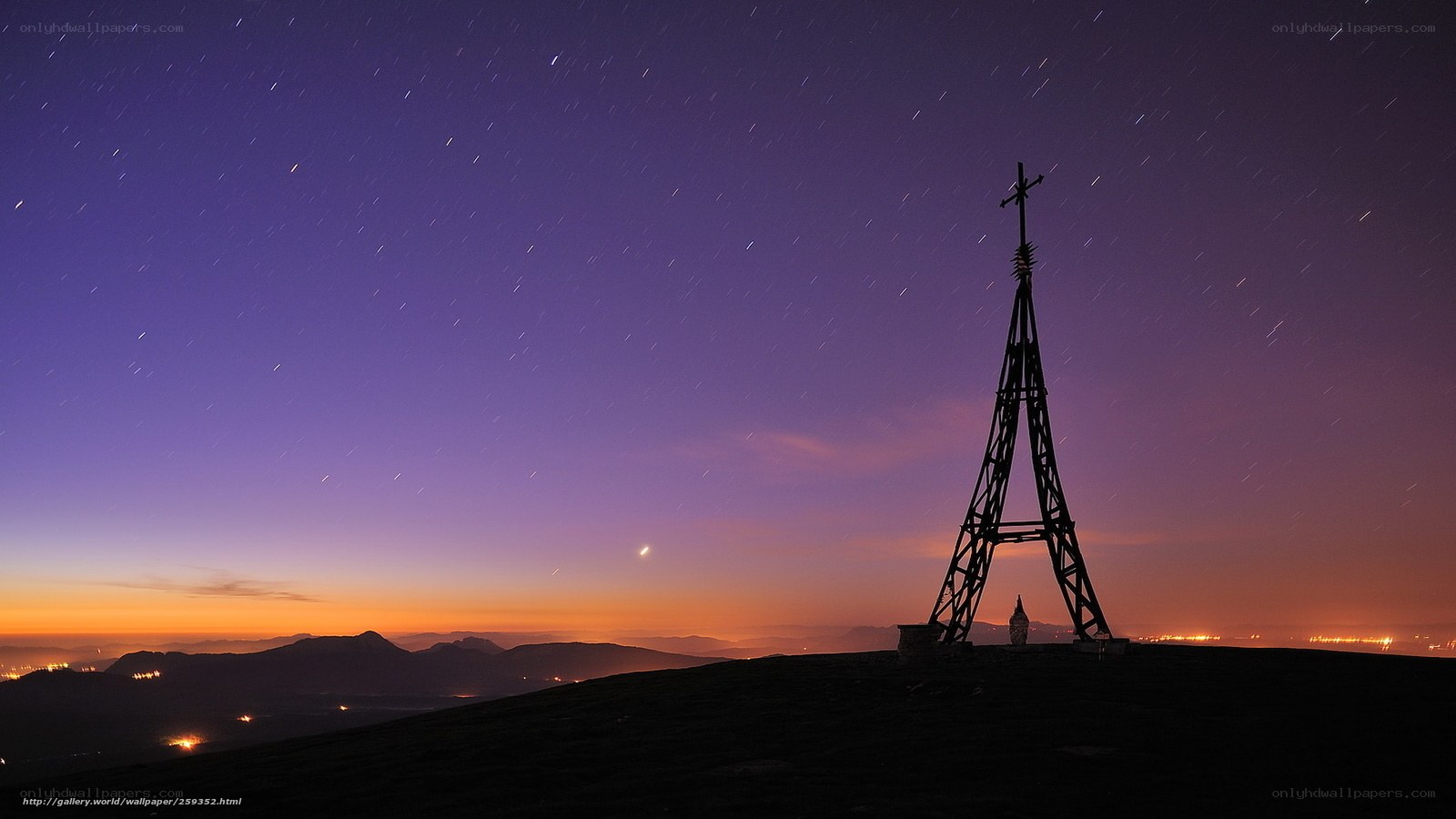 Starry night over a cross