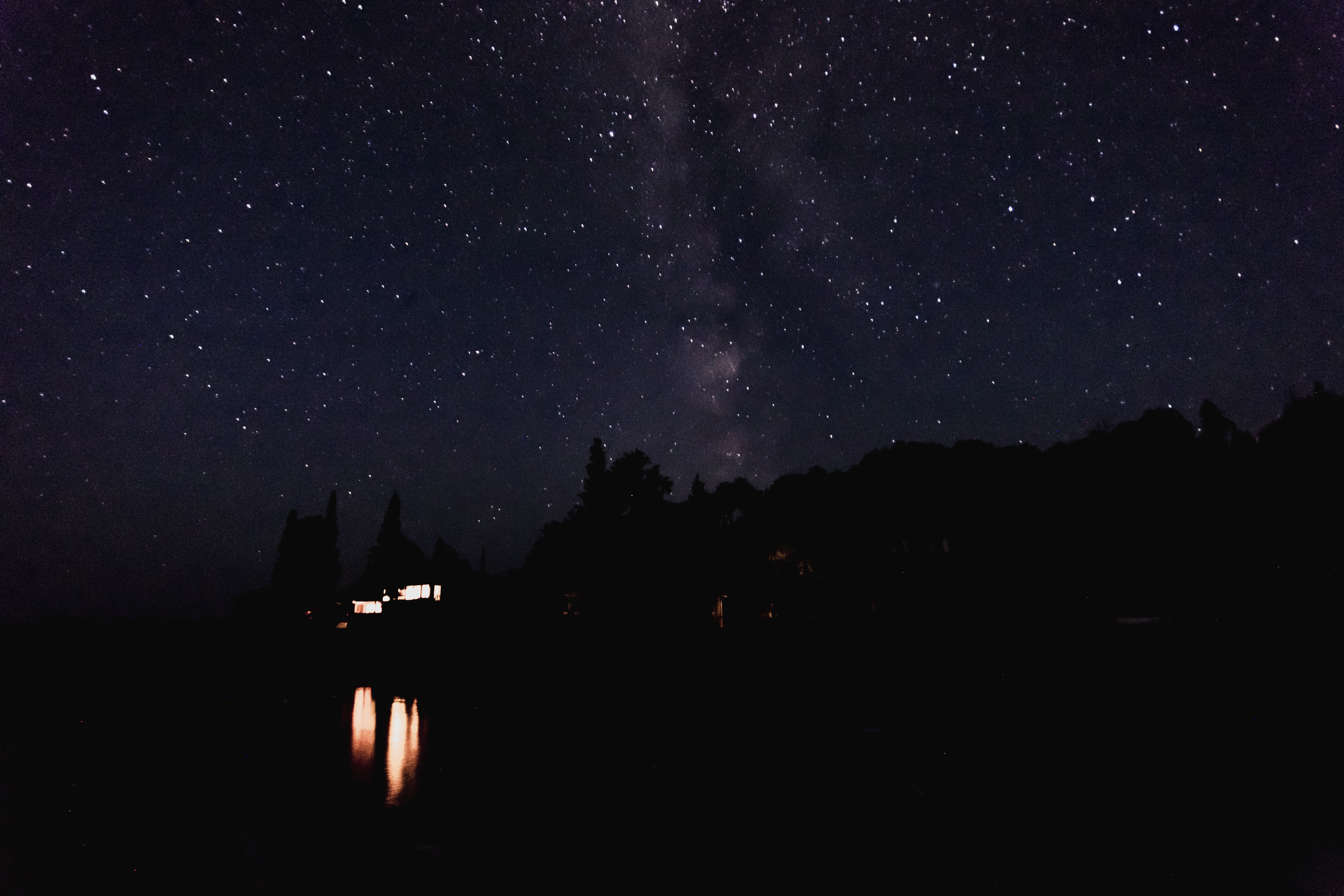 Starry night over a lake