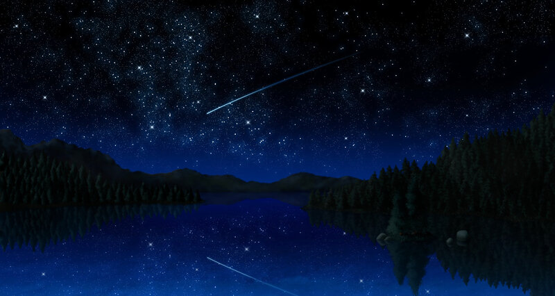 Starry night over a lake