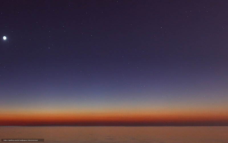 Starry night over calm sea