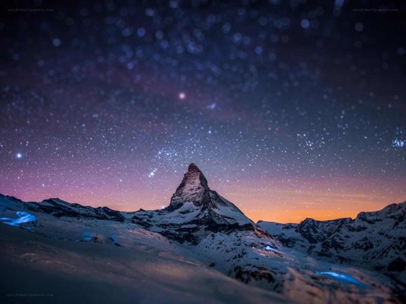 Starry night over Matterhorn