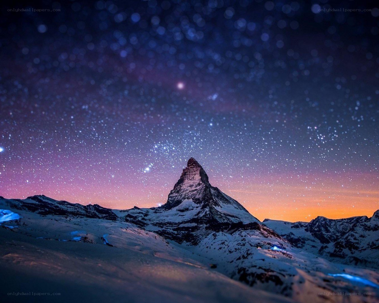 Starry night over Matterhorn