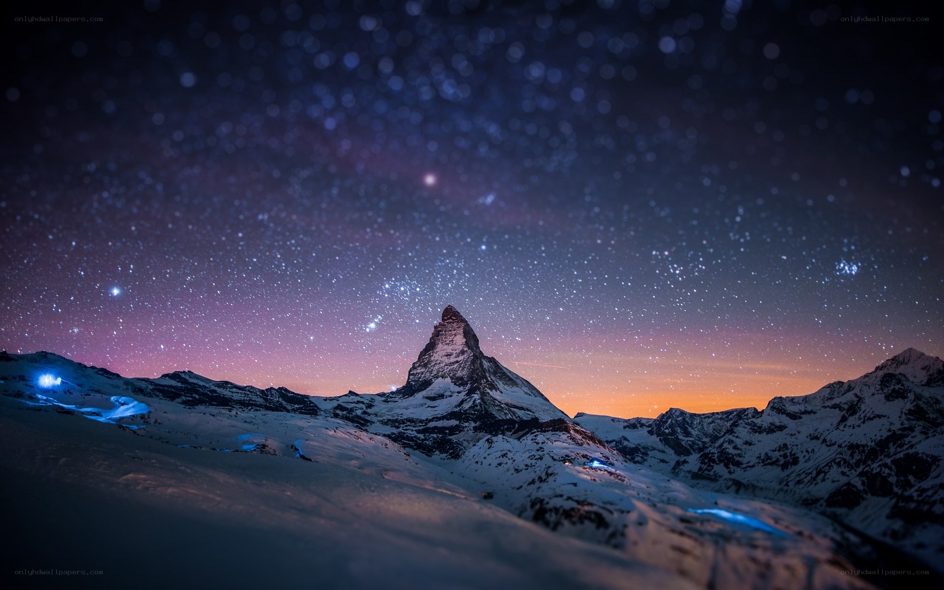 Starry night over Matterhorn