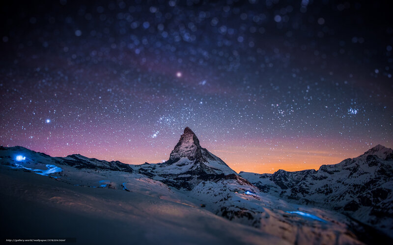 Starry night over Matterhorn