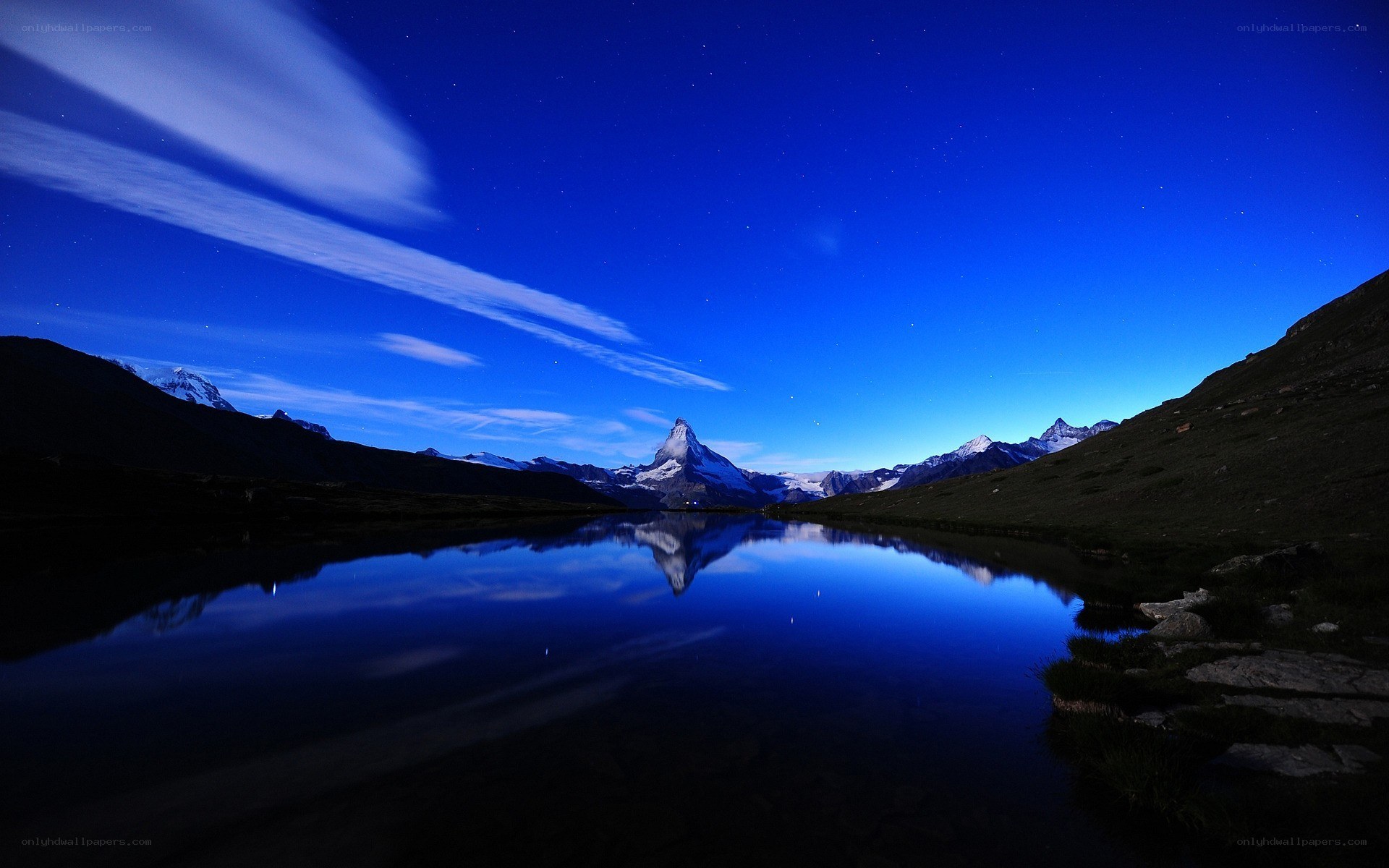 Starry night over Matterhorn