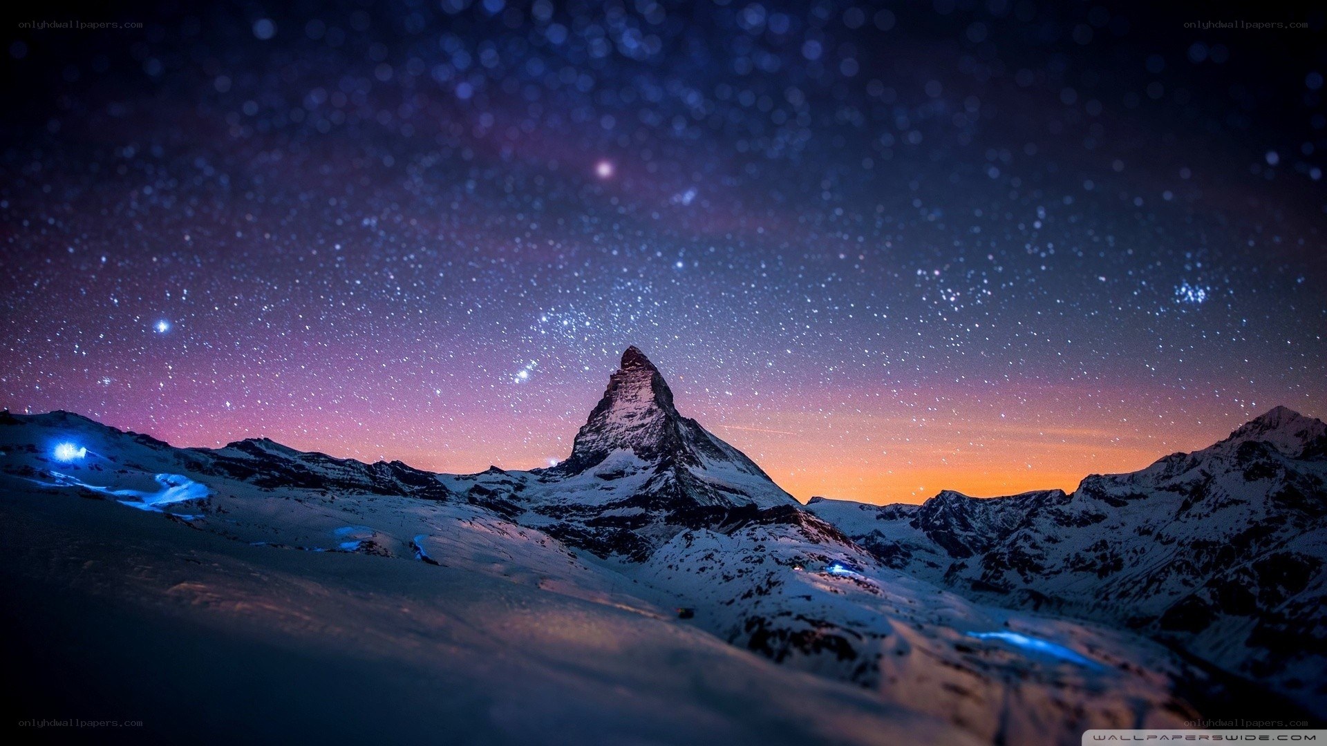 Starry night over Matterhorn
