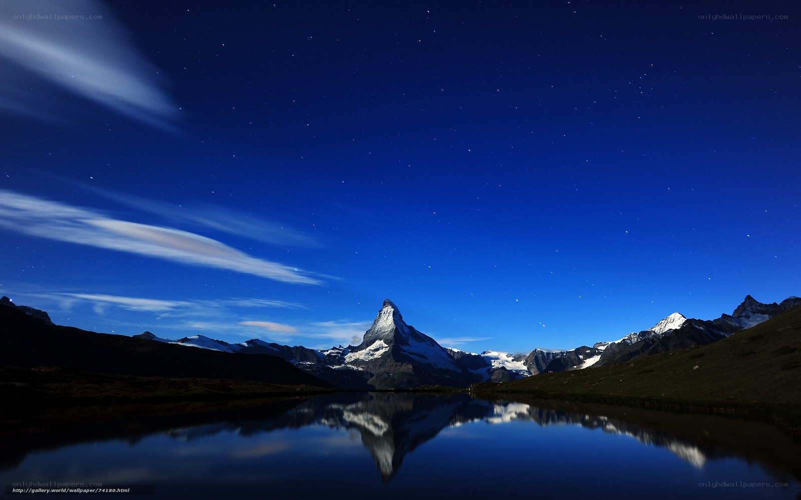 Starry night over Matterhorn