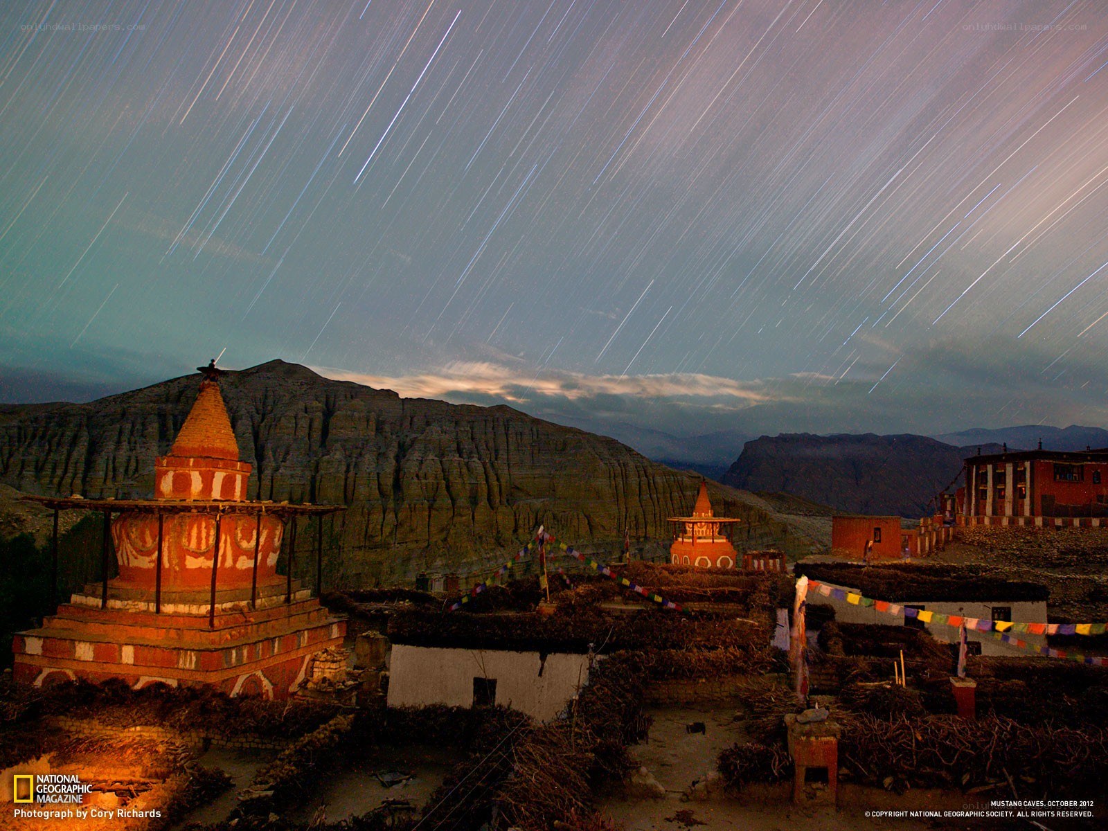 Starry night over Mustang caves