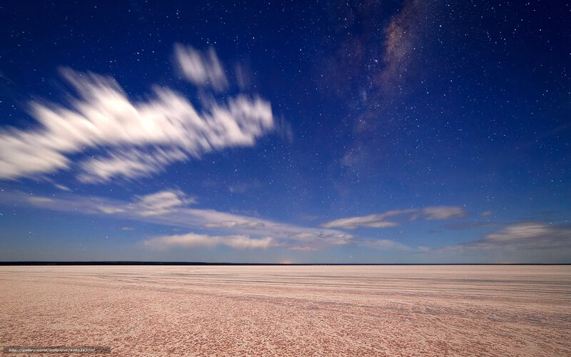 Starry night over salt flats