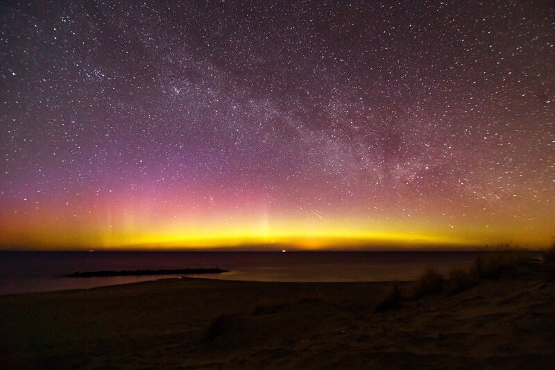 Starry night over the beach