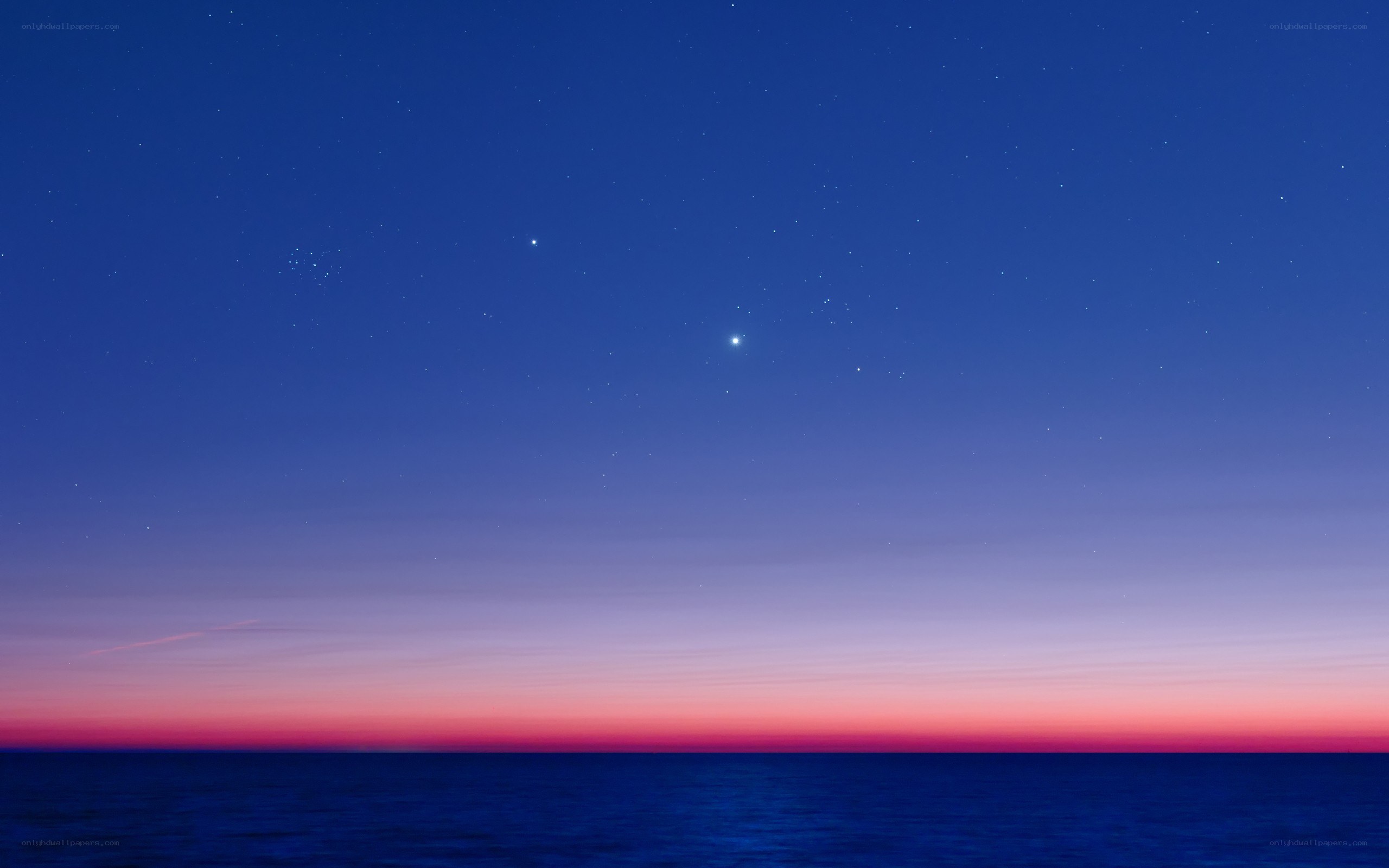 Starry night over the ocean