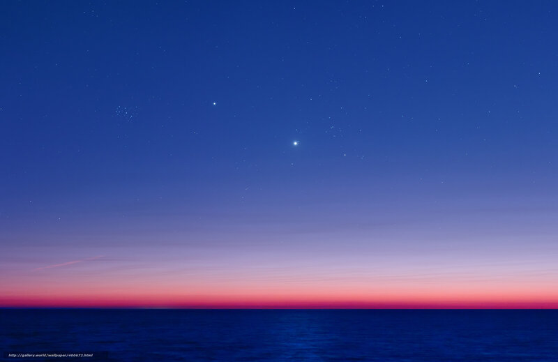 Starry night over the ocean