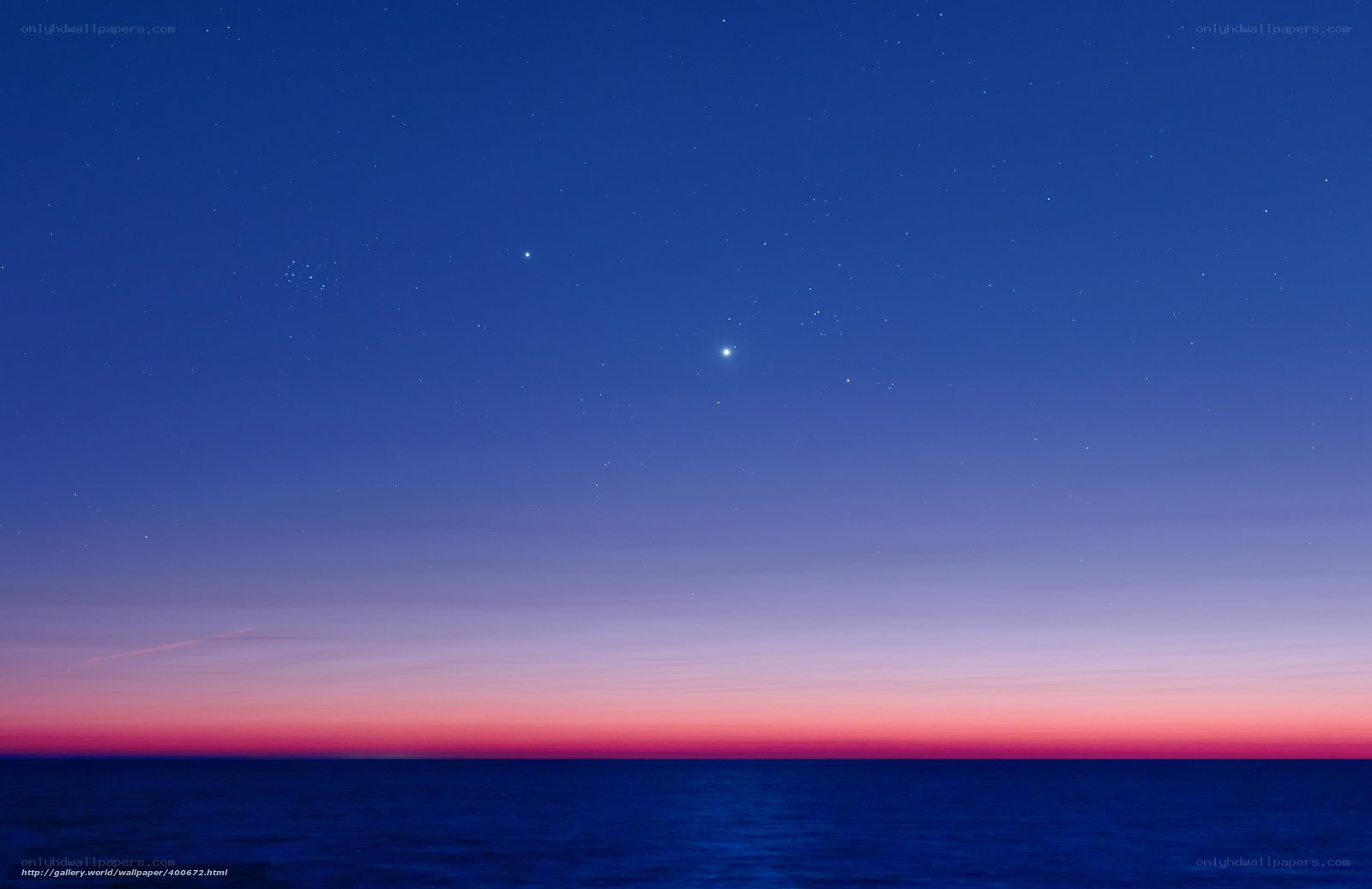 Starry night over the ocean