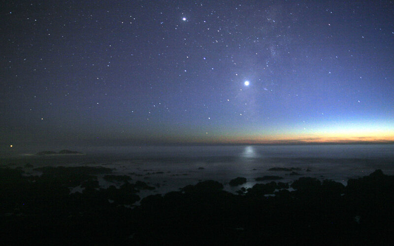 Starry night over the ocean