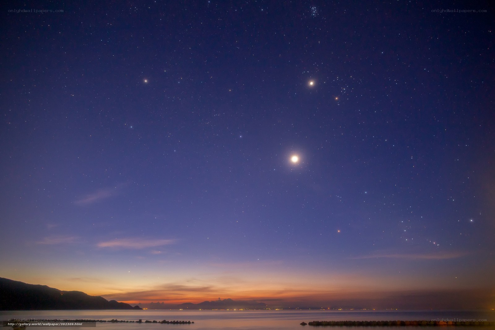 Starry night over the sea