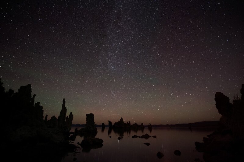 Starry night over tufa formations