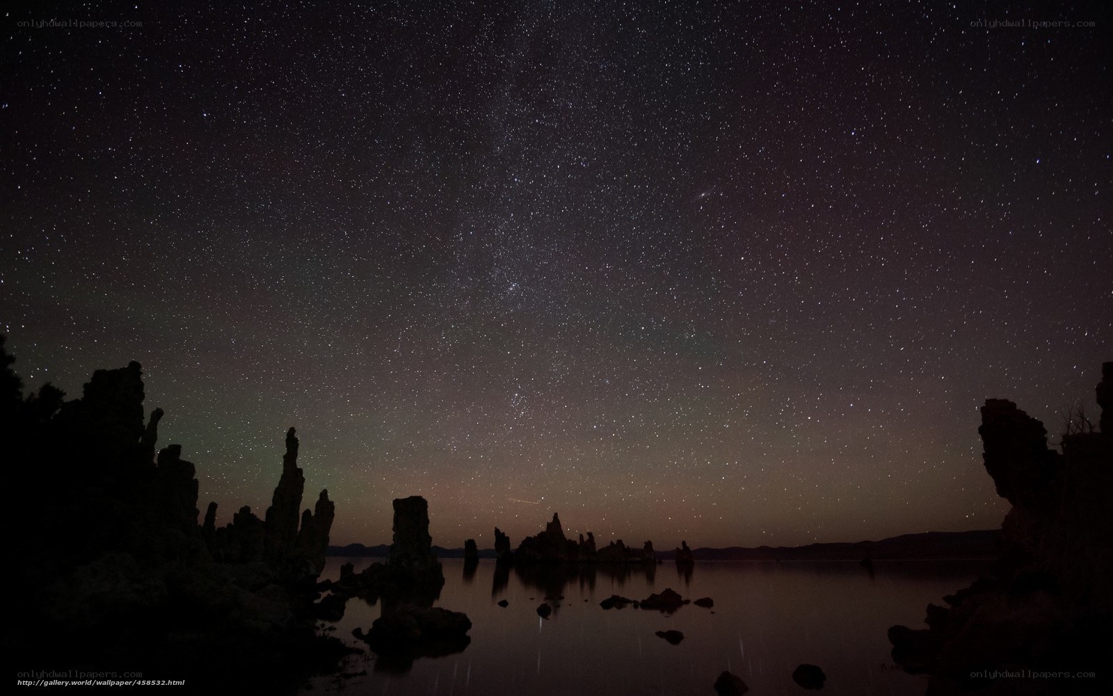 Starry night over tufa formations