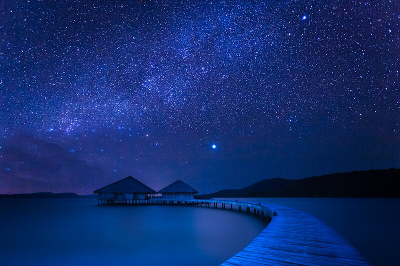 Starry Night over Water Villas