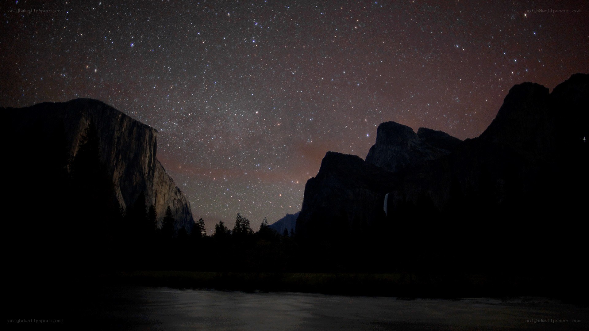 Starry night over Yosemite