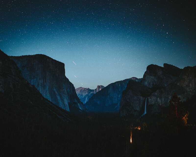 Starry night over Yosemite