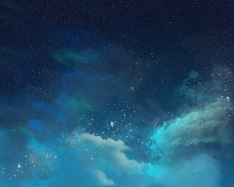 Starry Night Sky — Blue, Serene, Digital Art, Stars