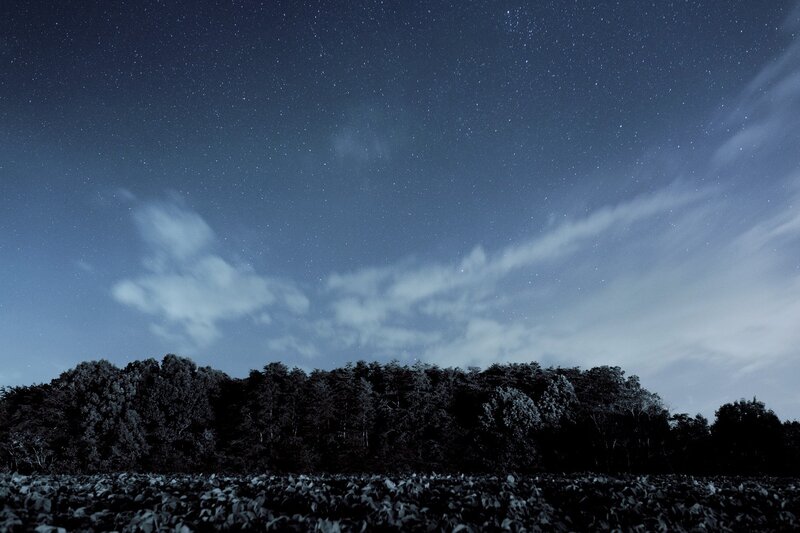 Starry Night Sky — Blue, Serene, Photograph, Stars, Clouds